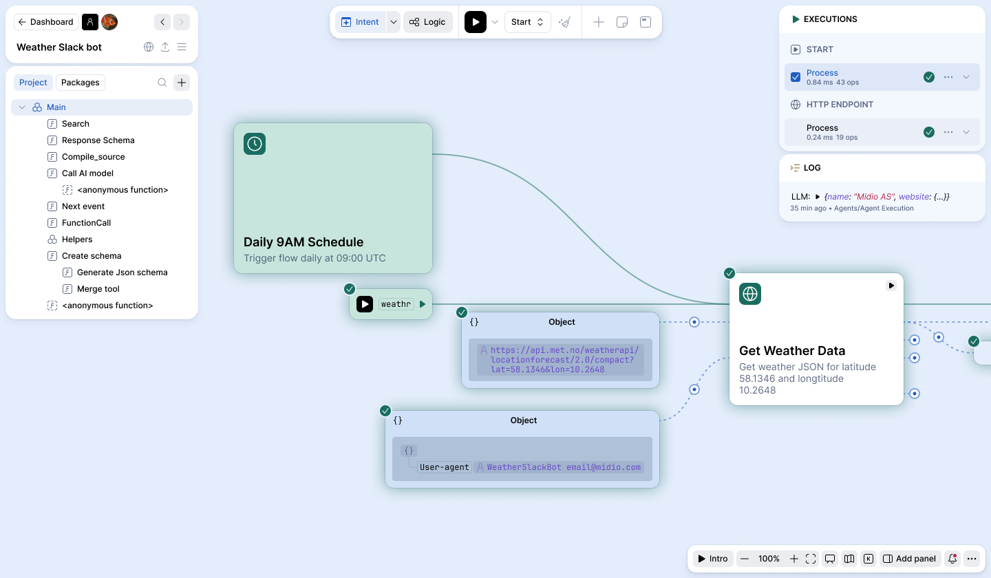 Midio workflow visualization
